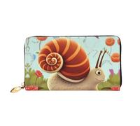 PPTHSNVB Eiffel Tower Love Paris Women's Wallet Large Capacity Credit Card Holder Zip Phone Clutch Ladies Travel Purse, Cute Snail, One Size, Classic