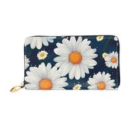 PPTHSNVB Eiffel Tower Winter Rainy Women's Wallet Large Capacity Credit Card Holder Zip Phone Clutch Ladies Travel Purse, Daisy Pattern, One Size, Classic