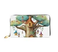 PPTHSNVB Eiffel Tower Winter Rainy Women's Wallet Large Capacity Credit Card Holder Zip Phone Clutch Ladies Travel Purse, Cute Fairy Tree, One Size, Classic