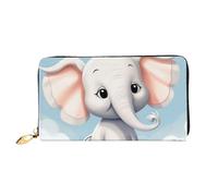 PPTHSNVB Eiffel Tower Winter Rainy Women's Wallet Large Capacity Credit Card Holder Zip Phone Clutch Ladies Travel Purse, Cute Elephant, One Size, Classic