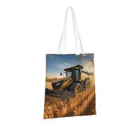PPTHSNVB Farm Tractor Harvest Canvas Tote Bag for Women Reusable Shopping Grocery Bags with Handles Cloth bags