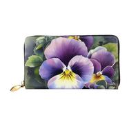 PPTHSNVB Farm Tractor Harvest Women's Wallet Large Capacity Credit Card Holder Zip Phone Clutch Ladies Travel Purse, Pansy Perfection, One Size, Classic