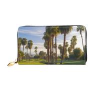PPTHSNVB Farm Tractor Harvest Women's Wallet Large Capacity Credit Card Holder Zip Phone Clutch Ladies Travel Purse, Palm Tree Golf Course, One Size, Classic