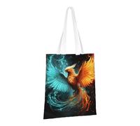PPTHSNVB Fire and water phoenix Canvas Tote Bag for Women Reusable Shopping Grocery Bags with Handles Cloth bags
