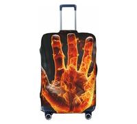 PPTHSNVB Fire Flame Hand Luggage Covers for Suitcase Elastic Suitcase Cover Protector Dustproof Anti-Scratch Thicken Travel Luggage Cover Washable Baggage Covers Fit 18-32 Inch Luggage, Black, XL
