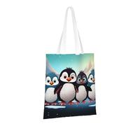 PPTHSNVB Five cute penguins Canvas Tote Bag for Women Reusable Shopping Grocery Bags with Handles Cloth bags