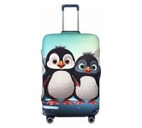 PPTHSNVB Five cute penguins Luggage Covers for Suitcase Elastic Suitcase Cover Protector Dustproof Anti-Scratch Thicken Travel Luggage Cover Washable Baggage Covers Fit 18-32 Inch Luggage, Black, L
