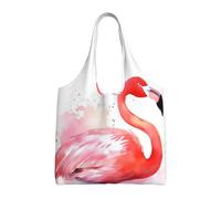PPTHSNVB Flamingo Watercolor Canvas Tote Bag for Women Reusable Shopping Grocery Bags with Handles Cloth bags