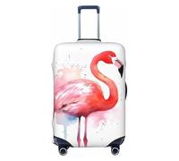 PPTHSNVB Flamingo Watercolor Luggage Covers for Suitcase Elastic Suitcase Cover Protector Dustproof Anti-Scratch Thicken Travel Luggage Cover Washable Baggage Covers Fit 18-32 Inch Luggage, Black, L