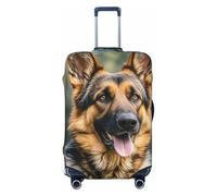 PPTHSNVB German shepherd Luggage Covers for Suitcase Elastic Suitcase Cover Protector Dustproof Anti-Scratch Thicken Travel Luggage Cover Washable Baggage Covers Fit 18-32 Inch Luggage, Black, S