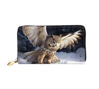 PPTHSNVB Giraffe at sunset Women's Wallet Large Capacity Credit Card Holder Zip Phone Clutch Ladies Travel Purse, Flying Owl, One Size, Classic