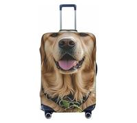 PPTHSNVB Golden Retriever Luggage Covers for Suitcase Elastic Suitcase Cover Protector Dustproof Anti-Scratch Thicken Travel Luggage Cover Washable Baggage Covers Fit 18-32 Inch Luggage, Black, S