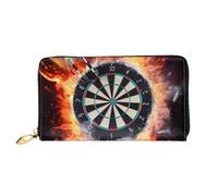 PPTHSNVB golden retriever Women's Wallet Large Capacity Credit Card Holder Zip Phone Clutch Ladies Travel Purse, Dart Board, One Size, Classic