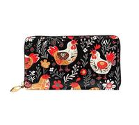 PPTHSNVB golden retriever Women's Wallet Large Capacity Credit Card Holder Zip Phone Clutch Ladies Travel Purse, Cute Rooster Chickens, One Size, Classic