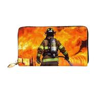 PPTHSNVB golden retriever Women's Wallet Large Capacity Credit Card Holder Zip Phone Clutch Ladies Travel Purse, Firefighter Fireman Flame, One Size, Classic