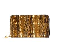 PPTHSNVB golden retriever Women's Wallet Large Capacity Credit Card Holder Zip Phone Clutch Ladies Travel Purse, Gold Sequin Sparkle, One Size, Classic