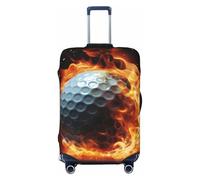 PPTHSNVB Golf ball on fire Luggage Covers for Suitcase Elastic Suitcase Cover Protector Dustproof Anti-Scratch Thicken Travel Luggage Cover Washable Baggage Covers Fit 18-32 Inch Luggage, Black, L