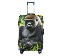 PPTHSNVB Gorilla in the Grass Luggage Covers for Suitcase Elastic Suitcase Cover Protector Dustproof Anti-Scratch Thicken Travel Luggage Cover Washable Baggage Covers Fit 18-32 Inch Luggage, Black, L