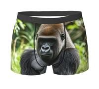 PPTHSNVB Gorilla in the Grass Men's Boxer Briefs No Fly Boxer Brief for Men Underwear Moisture Wicking Stretch Trunks, Black, XXL