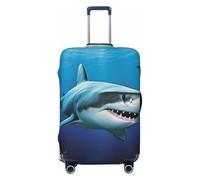 PPTHSNVB Great White Fish Luggage Covers for Suitcase Elastic Suitcase Cover Protector Dustproof Anti-Scratch Thicken Travel Luggage Cover Washable Baggage Covers Fit 18-32 Inch Luggage, Black, M