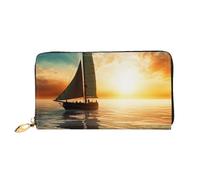 PPTHSNVB Green and White Piano Keys Women's Wallet Large Capacity Credit Card Holder Zip Phone Clutch Ladies Travel Purse, Boat, One Size, Classic