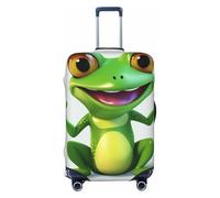 PPTHSNVB Green Frog Luggage Covers for Suitcase Elastic Suitcase Cover Protector Dustproof Anti-Scratch Thicken Travel Luggage Cover Washable Baggage Covers Fit 18-32 Inch Luggage, Black, L