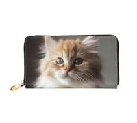 PPTHSNVB Green Frog Women's Wallet Large Capacity Credit Card Holder Zip Phone Clutch Ladies Travel Purse, Cute Kitty, One Size, Classic