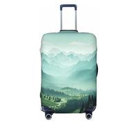 PPTHSNVB Green Mountain Landscape Luggage Covers for Suitcase Elastic Suitcase Cover Protector Dustproof Anti-Scratch Thicken Travel Luggage Cover Washable Baggage Covers Fit 18-32 Inch Luggage, Black