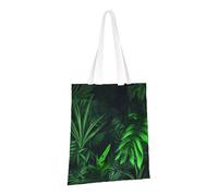 PPTHSNVB Green Tropical Jungle Plant Canvas Tote Bag for Women Reusable Shopping Grocery Bags with Handles Cloth bags, Green Tropical Jungle Plant, One Size
