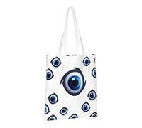 PPTHSNVB Green Tropical Jungle Plant Canvas Tote Bag for Women Reusable Shopping Grocery Bags with Handles Cloth bags, Evil Eyes, One Size