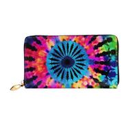 PPTHSNVB Green Tropical Jungle Plant Women's Wallet Large Capacity Credit Card Holder Zip Phone Clutch Ladies Travel Purse, Exotic Tribe Tie Dye Style, One Size, Classic