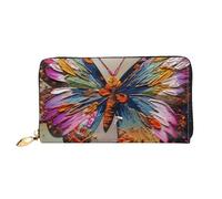 PPTHSNVB Green Tropical Jungle Plant Women's Wallet Large Capacity Credit Card Holder Zip Phone Clutch Ladies Travel Purse, Embroidery Butterfly, One Size, Classic