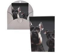 PPTHSNVB Greeting Cards with Envelope Blank Cards Cute schnauzer dog Funny Thank You Card 4 x 6 in Birthday Card Get Well Blank Note Cards for Wedding Teachers Valentine's Holiday Party