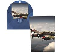 PPTHSNVB Greeting Cards with Envelope Blank Cards World War Aircraft Airplane Funny Thank You Card 4 x 6 in Birthday Card Get Well Blank Note Cards for Wedding Teachers Valentine's Holiday Party