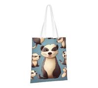 PPTHSNVB Hairy Ferret Canvas Tote Bag for Women Reusable Shopping Grocery Bags with Handles Cloth bags