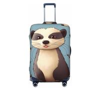 PPTHSNVB Hairy Ferret Luggage Covers for Suitcase Elastic Suitcase Cover Protector Dustproof Anti-Scratch Thicken Travel Luggage Cover Washable Baggage Covers Fit 18-32 Inch Luggage, Black, M