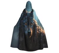 PPTHSNVB Halloween Hooded Cloak Fantasy Wolf Witch Robe Full Length Cape Cosplay Costume for Men Women