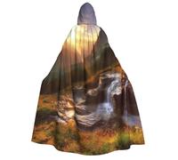 PPTHSNVB Halloween Hooded Cloak Mountain Sunrise Landscape Witch Robe Full Length Cape Cosplay Costume for Men Women