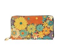 PPTHSNVB Happy German Shepherd Women's Wallet Large Capacity Credit Card Holder Zip Phone Clutch Ladies Travel Purse, Flower Pattern, One Size, Classic