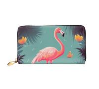 PPTHSNVB Happy German Shepherd Women's Wallet Large Capacity Credit Card Holder Zip Phone Clutch Ladies Travel Purse, Funny Flamingo, One Size, Classic