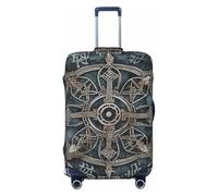 PPTHSNVB Helm of Awe Luggage Covers for Suitcase Elastic Suitcase Cover Protector Dustproof Anti-Scratch Thicken Travel Luggage Cover Washable Baggage Covers Fit 18-32 Inch Luggage, Black, L