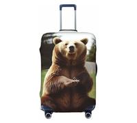 PPTHSNVB Hi Bear Sit on the lawn Luggage Covers for Suitcase Elastic Suitcase Cover Protector Dustproof Anti-Scratch Thicken Travel Luggage Cover Washable Baggage Covers Fit 18-32 Inch Luggage, Black