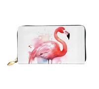 PPTHSNVB Hot Air Balloon Women's Wallet Large Capacity Credit Card Holder Zip Phone Clutch Ladies Travel Purse, Flamingo Watercolor, One Size, Classic