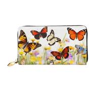 PPTHSNVB Hot Air Balloon Women's Wallet Large Capacity Credit Card Holder Zip Phone Clutch Ladies Travel Purse, Group Of Butterflies, One Size, Classic