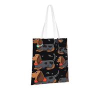 PPTHSNVB I Love My Dog Dachshunds Canvas Tote Bag for Women Reusable Shopping Grocery Bags with Handles Cloth bags