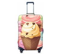 PPTHSNVB Ice Cream Luggage Covers for Suitcase Elastic Suitcase Cover Protector Dustproof Anti-Scratch Thicken Travel Luggage Cover Washable Baggage Covers Fit 18-32 Inch Luggage, Black, L
