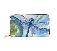 PPTHSNVB Ice Cream Women's Wallet Large Capacity Credit Card Holder Zip Phone Clutch Ladies Travel Purse, Hand Painted Blue Dragonfly, One Size, Classic