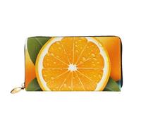 PPTHSNVB Ice Cream Women's Wallet Large Capacity Credit Card Holder Zip Phone Clutch Ladies Travel Purse, Fresh Orange Fruit, One Size, Classic