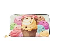 PPTHSNVB Ice Cream Women's Wallet Large Capacity Credit Card Holder Zip Phone Clutch Ladies Travel Purse, Ice Cream, One Size, Classic