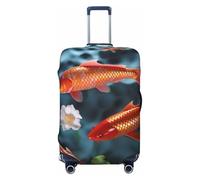PPTHSNVB Japanese Red Carp Luggage Covers for Suitcase Elastic Suitcase Cover Protector Dustproof Anti-Scratch Thicken Travel Luggage Cover Washable Baggage Covers Fit 18-32 Inch Luggage, Black, L